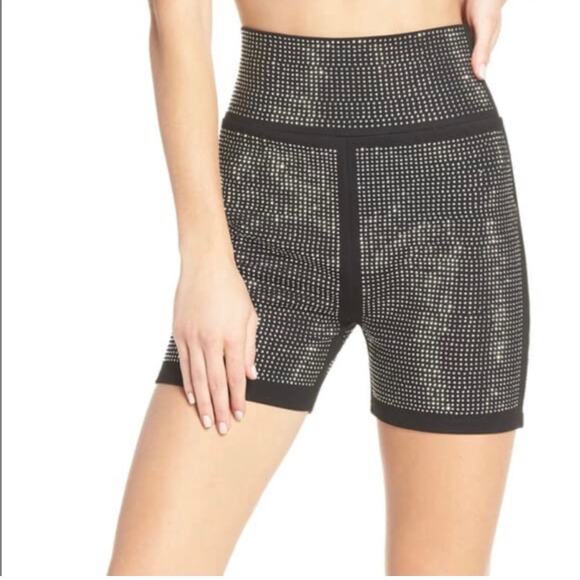 I.AM.GIA Aurora Black Rhinestone Studded High Waist Biker Shorts Size S - Picture 1 of 8